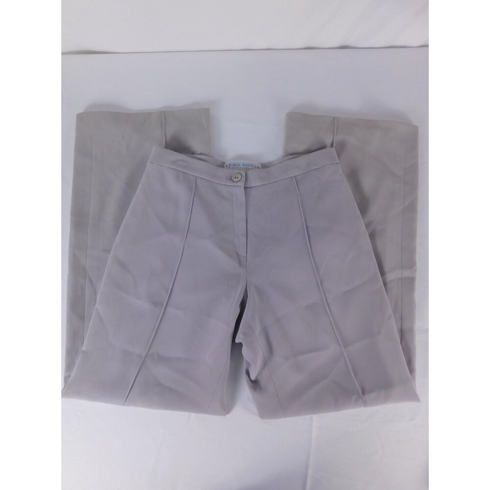 Frans Baviera Dress Pants Womens 30 Gray Lined Straight Leg Spain Career Office